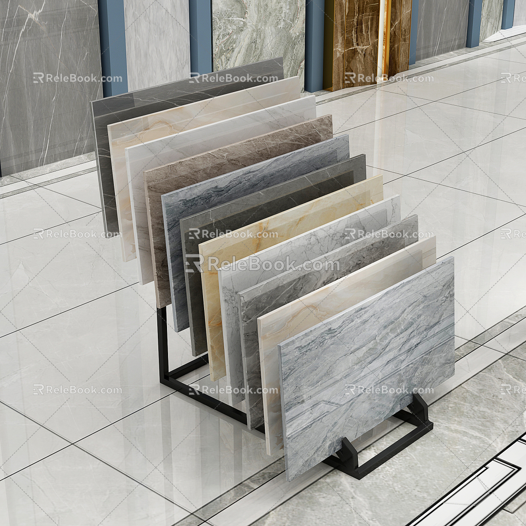 Modern Tile Tile Display Stand 3d model