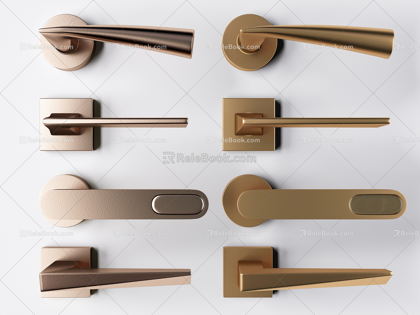 Light Luxury Door Handle Hardware Handle Door Handle Combination 3d model