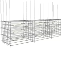 Multiple Modern White Pendant Lights Arranged On Metal Shelving For