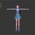 Anime Game Movie Character With Long Black Hair Blue Sailor Uniform And Outstretched Arms