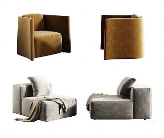 Modern Single Sofa 3d model