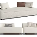 Modern Multi-Person Sofa Flannel Multi-Person Sofa 3d model