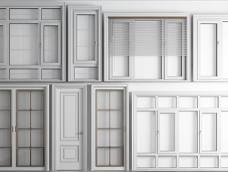 Modern window aluminum alloy broken bridge window sliding door room door combination 3d model