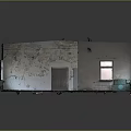 Spacious Abandoned Factory Interior With Peeling Walls Multiple Columns And Windows