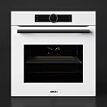 White BOSCH Electric Oven With Control Panel And Interior Racks As Modern Kitchen Appliance 3d model