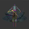 Mystical Black Hooded Skeleton Figure With Sword And Blue Energy Swirls Platform