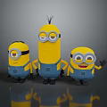 Cute Minions Plush Toys With Yellow Blue Overalls And Different Expressions