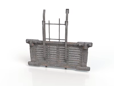 Sturdy Industrial Metal Grid Frame Equipment With Vertical Bars And Horizontal Grids 3d model