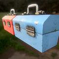Blue And Red Hardware Toolboxes With Number 24 For Professional Use