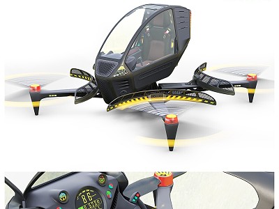 Other Drones Quad Rotorcraft Fan Flying Aircraft 3d model