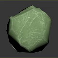 Green Polyhedral Raw Stone Material With Natural Textured Surface And Glossy Finish