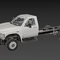 White Chassis Truck With Single Cab Design And Exposed Frame Wheels