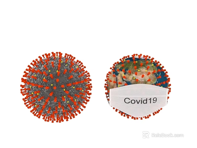 Medical Device Displaying Covid19 Virus Structure with Protein Component Details 3d model 