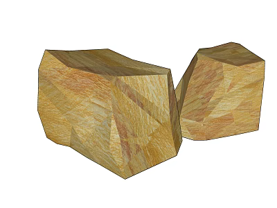 Natural Rustic Stone Wood Decorative Blocks With Textured Surface For Home Decor 3d model