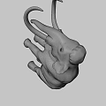 Ancient Mammoth Figure With Long Curved Tusks And Brown Fur