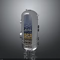 Cylindrical Stainless Steel Industrial Equipment with Transparent Viewing Window Internal Granular Material and Support Legs