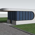 Modern security booth guard booth entrance gate communication room security room 3d model