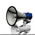Blue And White Handheld Megaphone With Black Rim And Loudspeaker Function