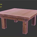 Natural Wooden Square Table Design With Plank Top And Sturdy Legs