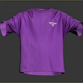 Purple Casual Short Sleeve T shirt With Minimalist Chest Logo Design