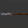 Ornate Metal Axe With Brown Wooden Handle And Detailed Decorative Design