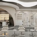 Modern Beauty Salon Interior Design With Stylish Mirrors Comfortable Chairs And Product Shelves