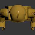 Golden Lego Character Figure With Intricate Chest Patterns And Detailed Design