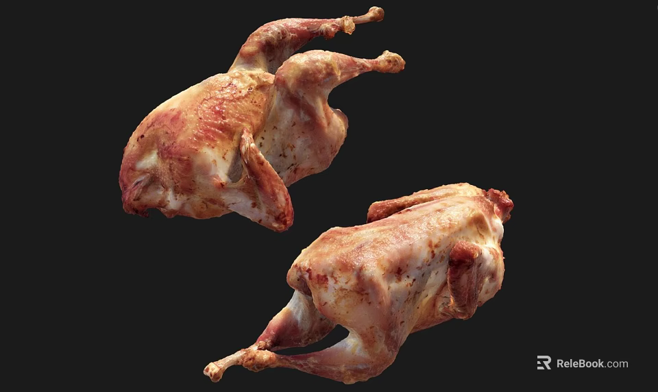 Fresh Raw Whole Chicken Meat With Natural Texture And Poultry Features 3d model 