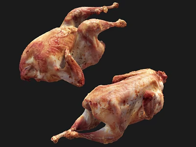 Fresh Raw Whole Chicken Meat With Natural Texture And Poultry Features 3d model