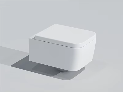 Modern White Wall Mounted Toilet With Sleek Minimalist Design And Clean Lines 3d model