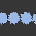 Snow Covered Shrubs Arranged in a Row with Varying Heights Against White Background