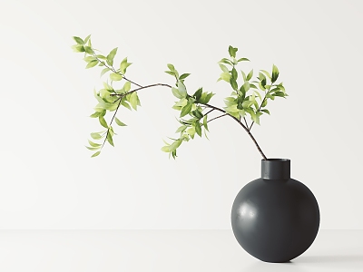 Modern vase ornaments floral 3d model