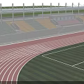 WellMaintained Football Field With Red Running Track Spectator Stands Green Grass And Field Markings