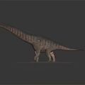Long Necked Sauropod Dinosaur Standing On Sandy Ground With Realistic Texture