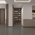 Modern Office Reception Desk Interior Design With Marble Wall Greenery And Company Logo