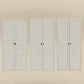 Modern White Wardrobe Doors With Louvered Design And Simple Handles