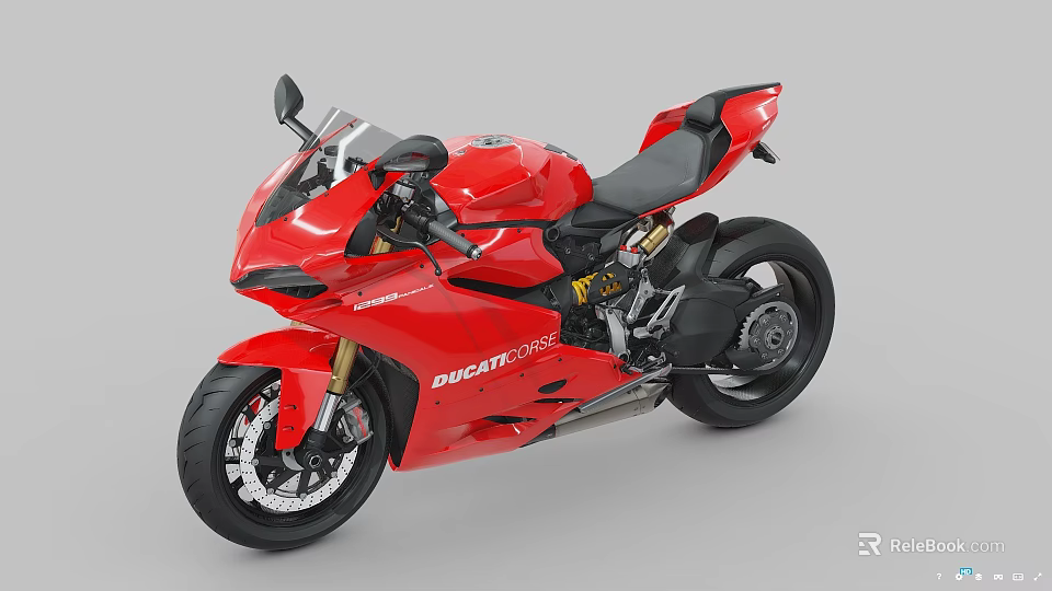 Red Ducati Sport Motorcycle Features Sleek Design Black Seat And Stylish Alloy Wheels 3d model 
