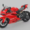Red Ducati Sport Motorcycle Features Sleek Design Black Seat And Stylish Alloy Wheels