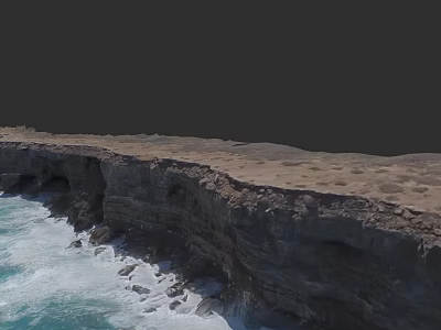 Microtopography Along Rocky Coastal Cliff With Crashing Ocean Waves And Natural Details 3d model