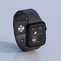 Modern Smartwatch With Black Strap And Square Screen Showing Health Metrics