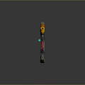 Futuristic Sci Fi Weapon With Green Metallic Design Laser Beam And Flames