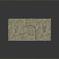 Textured Stone Finish Decorative Storage Box With Arch Shaped Entrance And Natural Pattern