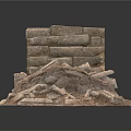 Natural Rock Structures Featuring Stepped Bridge And Irregular Stone Pieces In Varied Forms 3d model