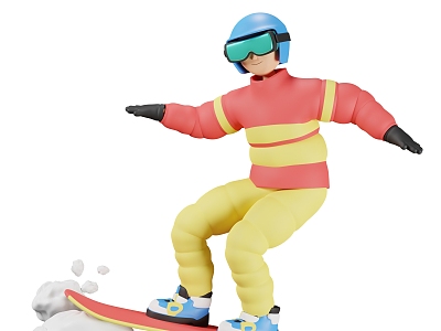 Modern Ski Athlete Male Athlete Cartoon Ski Athlete 3d model