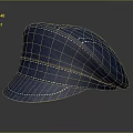 Stylish Blue Denim Hat With Stitched Details And Curved Brim Design