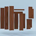Natural Stone And Wood Decorative Elements With Textured Surfaces And Organic Shapes