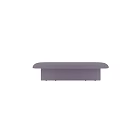 Two Round Purple Upholstered Ottoman Seats For Modern Living Room Decor