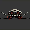 Futuristic Spaceship With Sleek White Blue Red Design And Transparent Cockpit