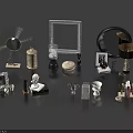 Decorative Ornament Set Including Mirrors Photo Frames Sculptures Candle Holders And Vases