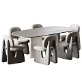 Modern Solid Wood Dining Table And Soft Upholstered Chair Combination For Stylish Home Dining Room